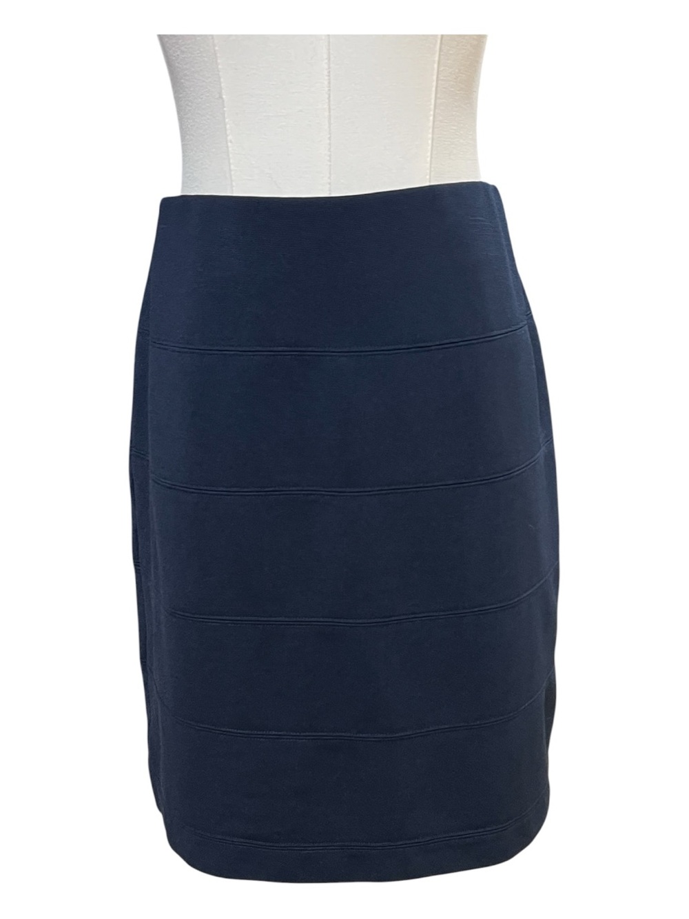 EUC Alfani Petite Navy Blue Stretch Pencil Skirt | Size Petite Medium